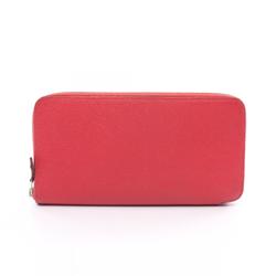 Hermes HERMES Azap Long Silk In Round Wallet Epsom Leather Women's Pink