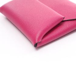 Hermes HERMES Bastia Wallet/Coin Case Wallet Epsom Leather Women's Pink