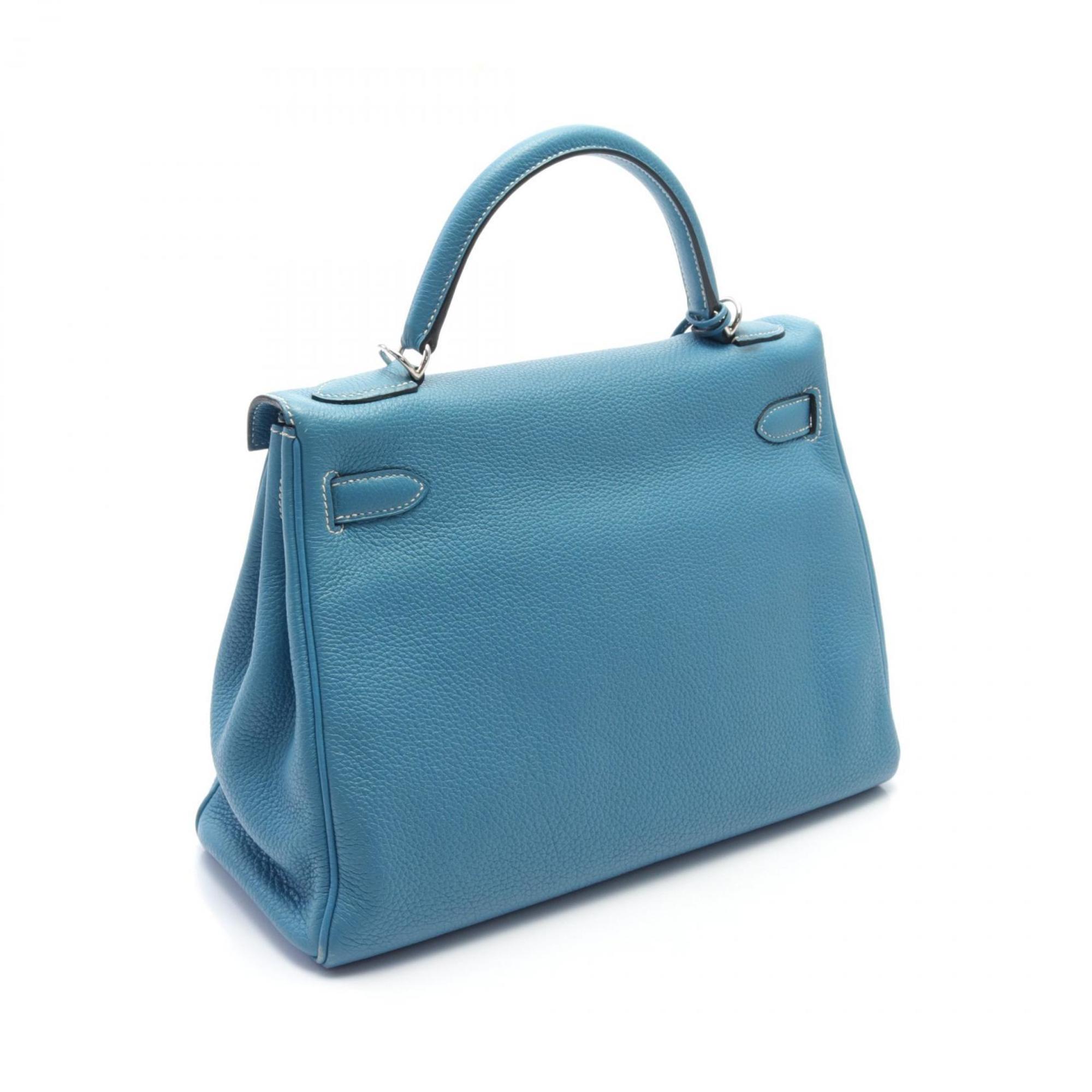 Hermes Kelly 32 Handbag Togo Women's Blue