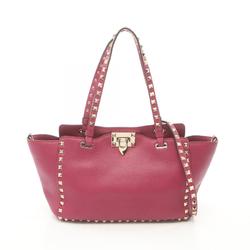 Valentino Garavani Rockstud Small Tote Bag Leather Women's Pink