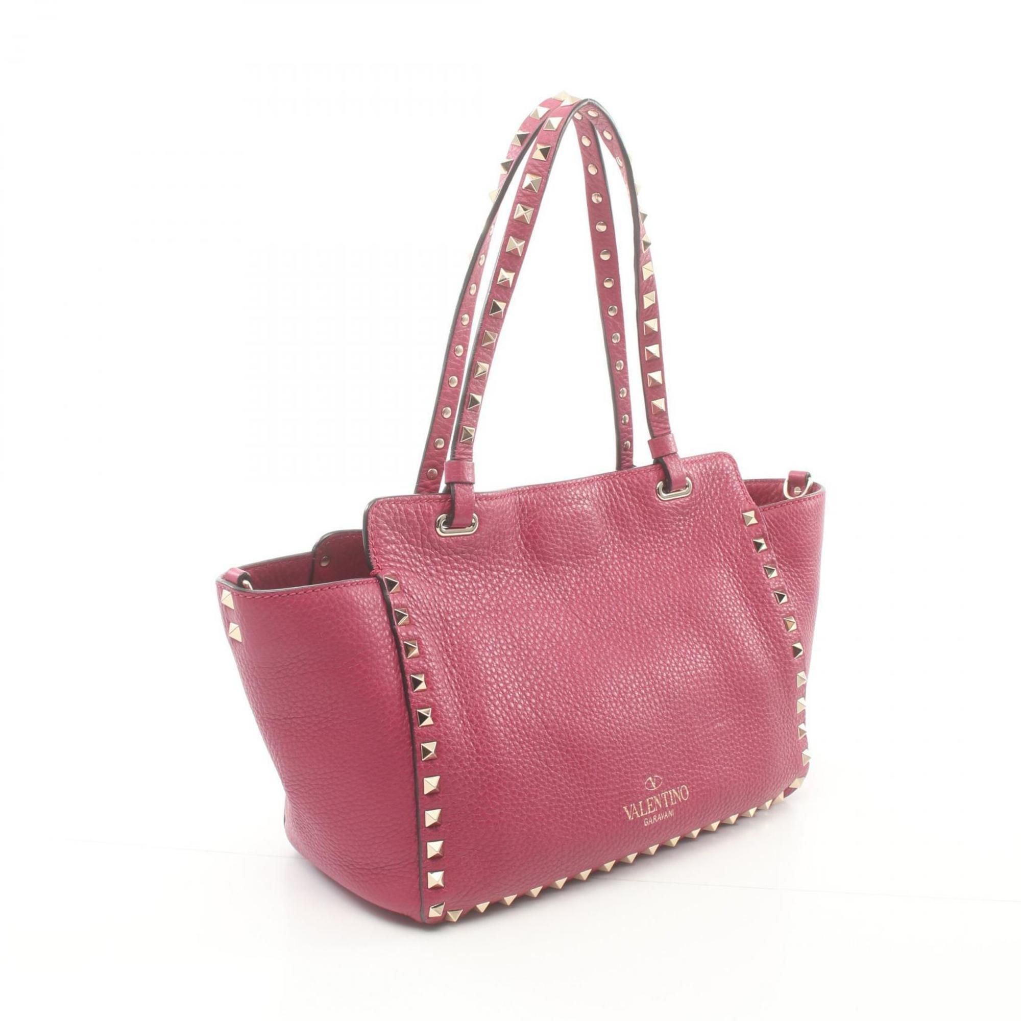 Valentino Garavani Rockstud Small Tote Bag Leather Women's Pink