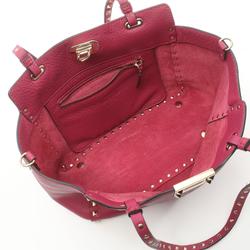 Valentino Garavani Rockstud Small Tote Bag Leather Women's Pink