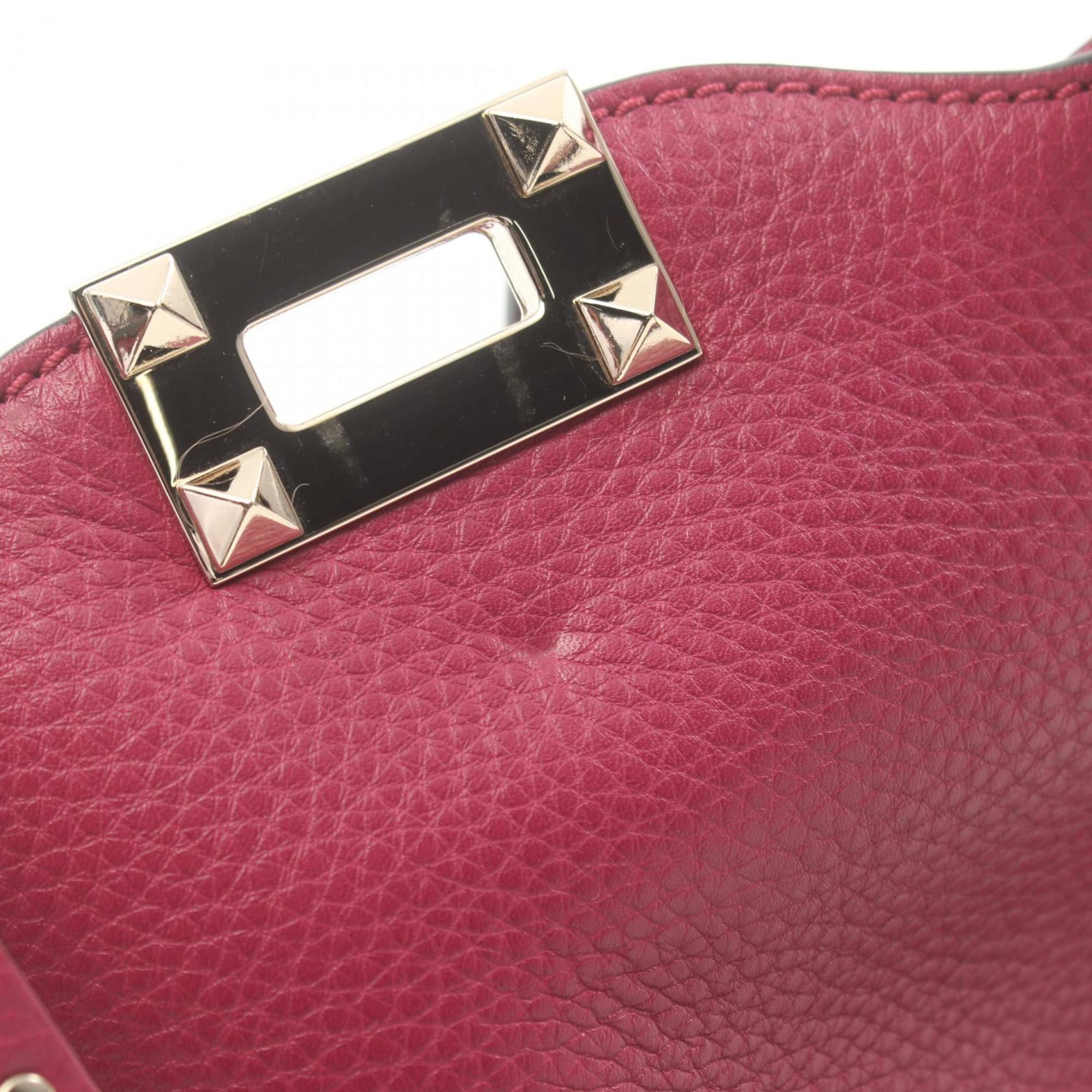 Valentino Garavani Rockstud Small Tote Bag Leather Women's Pink