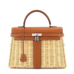 Hermes Kelly Picnic 35 Handbag Barenia Forbes Natural O Stamp