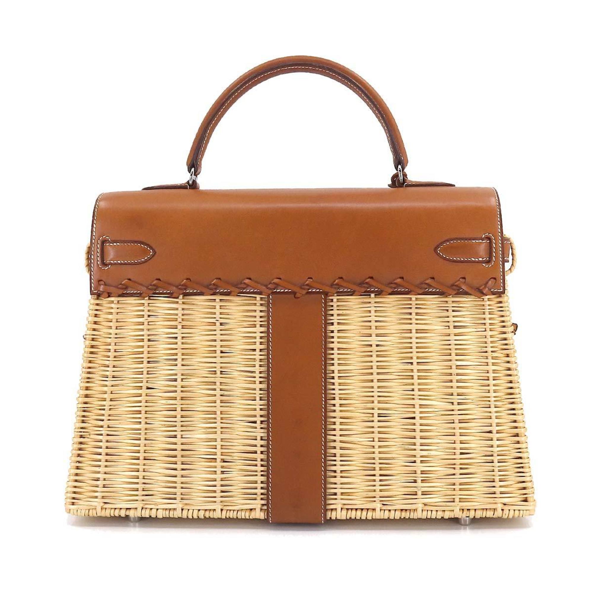 Hermes Kelly Picnic 35 Handbag Barenia Forbes Natural O Stamp