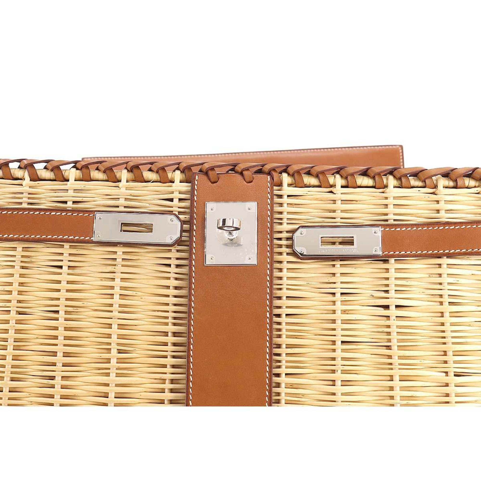 Hermes Kelly Picnic 35 Handbag Barenia Forbes Natural O Stamp