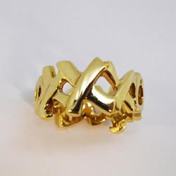 Tiffany Ring Love & Kiss K18YG Yellow Gold Women's