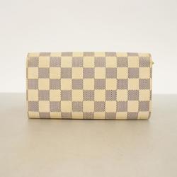 Louis Vuitton Long Wallet Damier Azur Portefeuille Sarah N61735 White Ladies