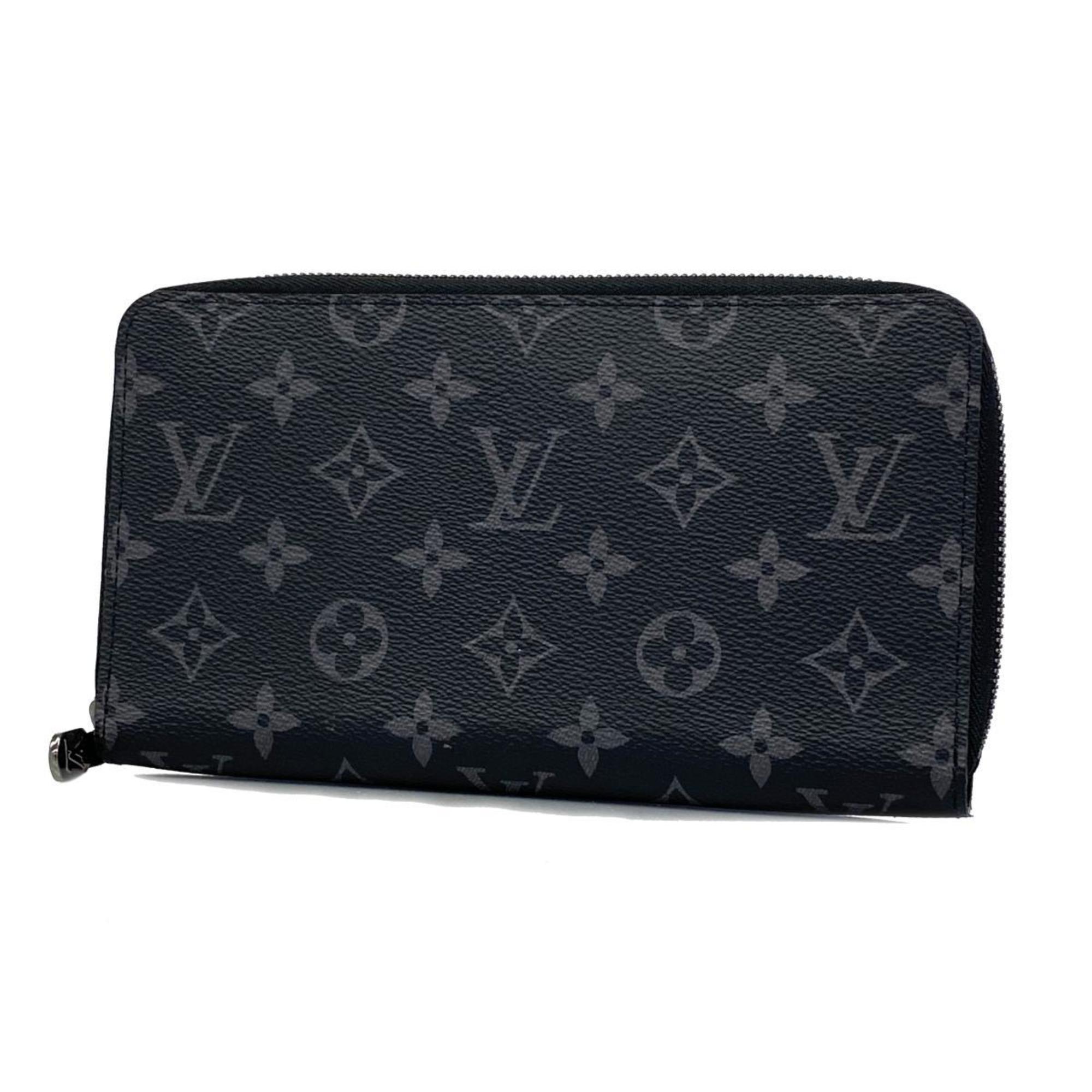 Louis Vuitton Long Wallet Monogram Eclipse Zippy Organizer NM M82081 Noir Men's