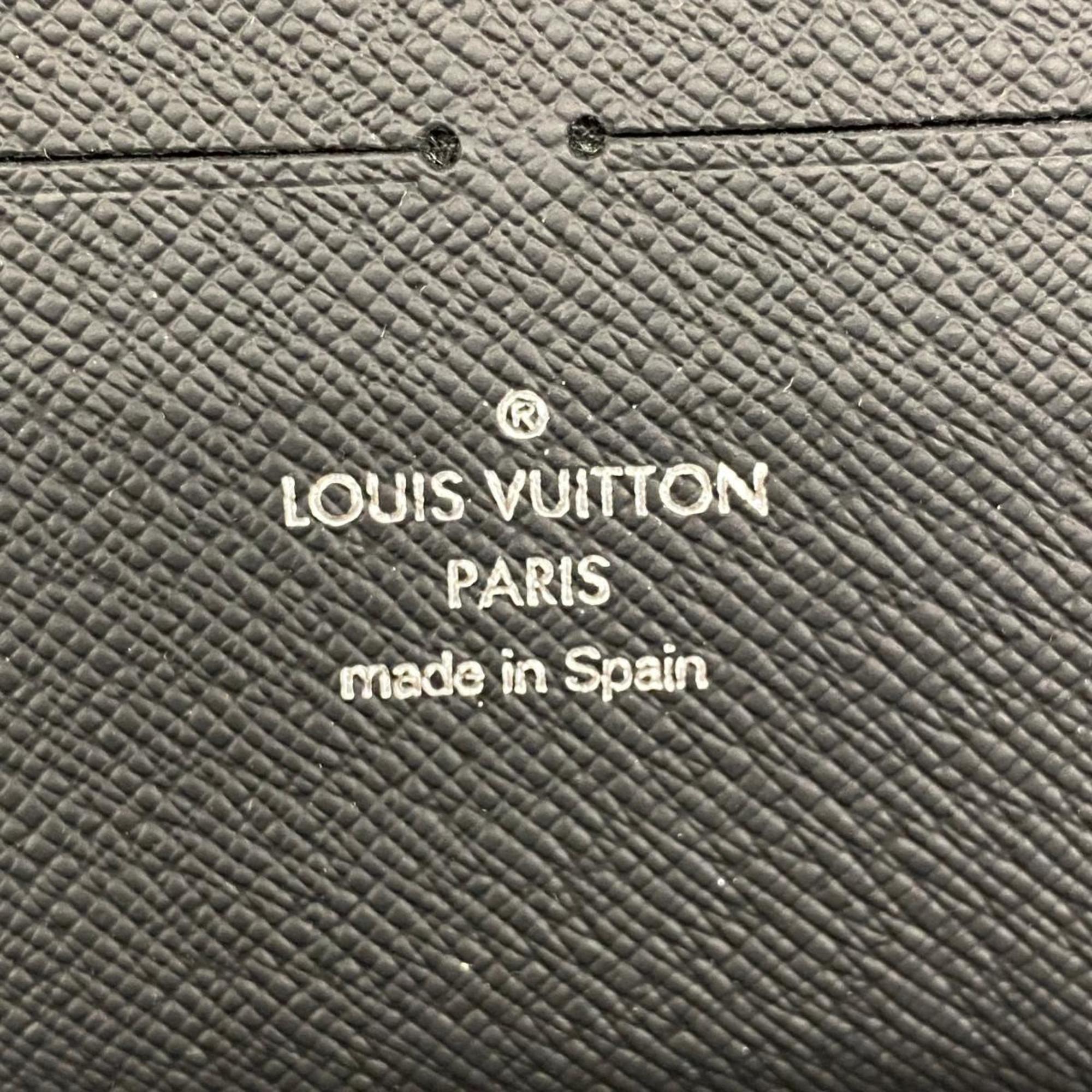 Louis Vuitton Long Wallet Monogram Eclipse Zippy Organizer NM M82081 Noir Men's