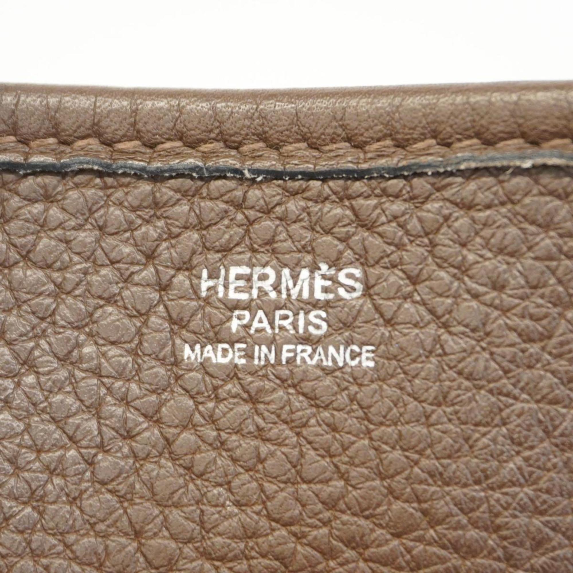 Hermes Shoulder Bag Evelyn 2GM □K Stamp Taurillon Clemence Havana Women's