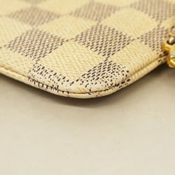 Louis Vuitton Wallet/Coin Case Damier Azur Pochette Cle Complisse N63085 White Women's