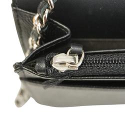 Chanel Shoulder Wallet Chain Caviar Skin Black Women's