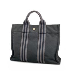 Hermes Tote Bag Foult PM Canvas Black Women's