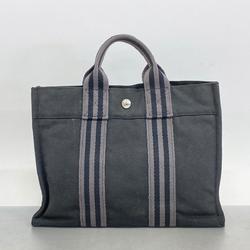 Hermes Tote Bag Foult PM Canvas Black Women's