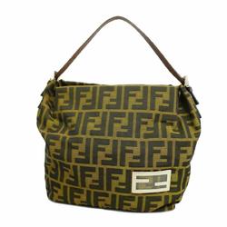 Fendi handbag Zucca nylon canvas brown ladies