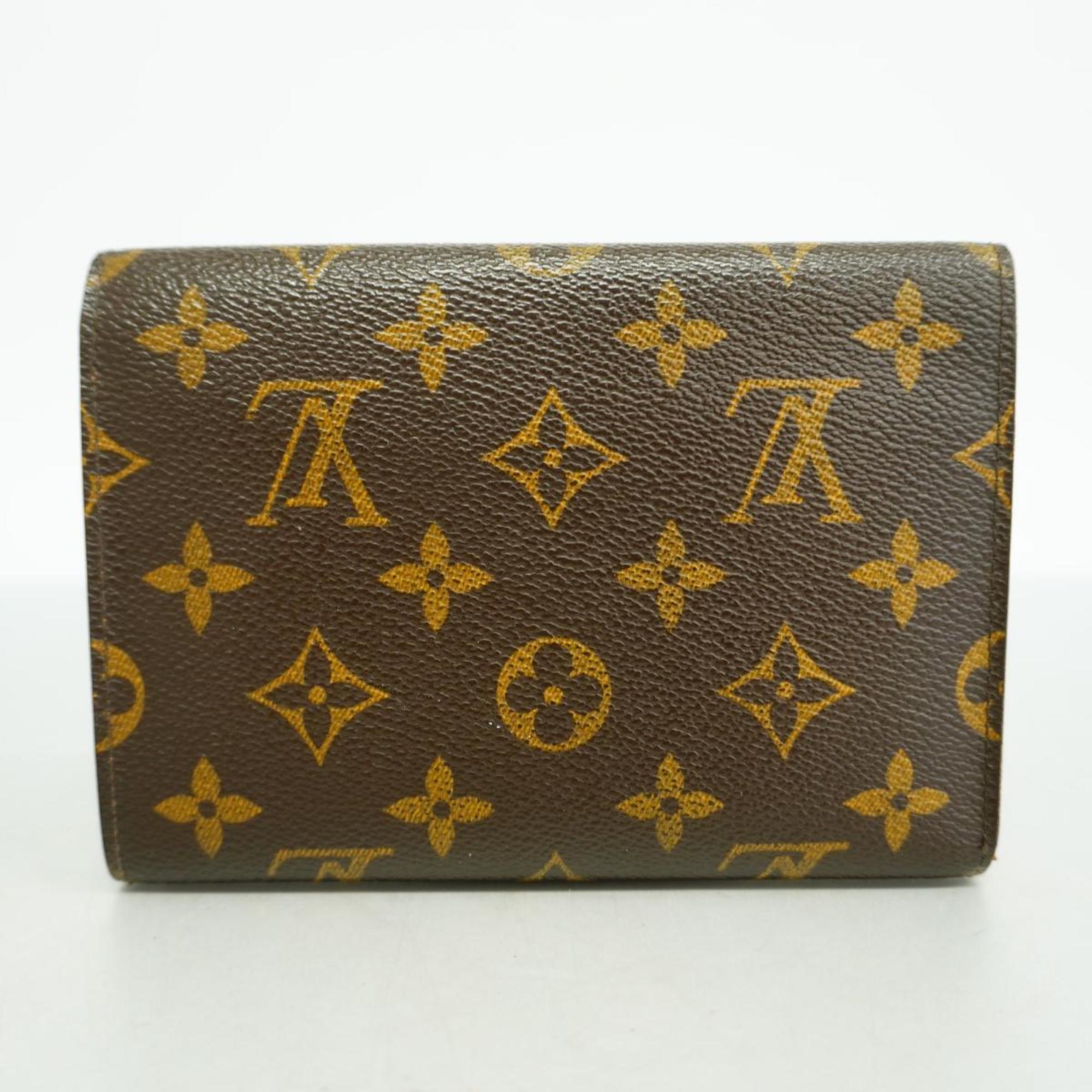 Louis Vuitton Tri-fold Wallet Monogram Porte Tresor Etui Papier M61202 Brown Men's Women's