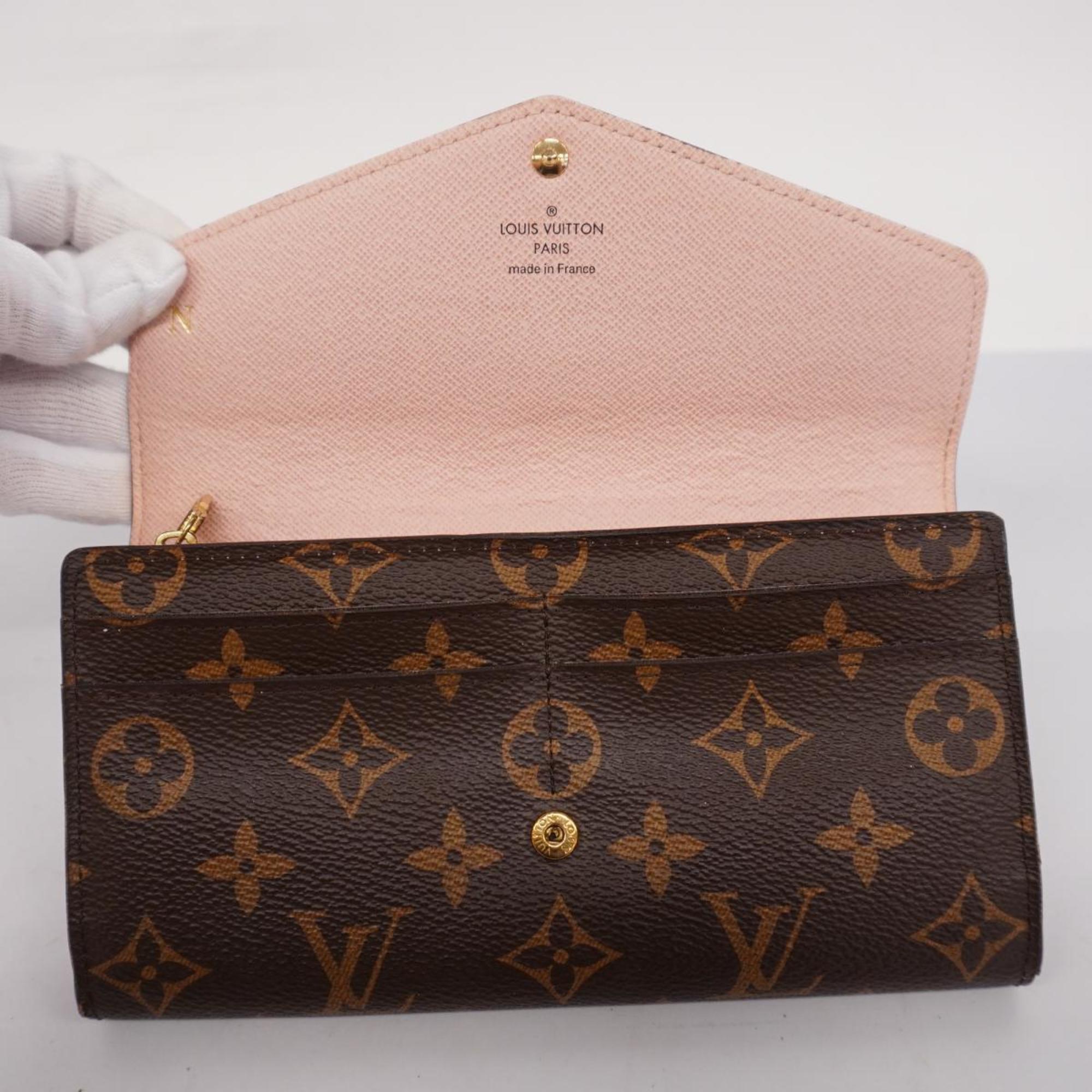 Louis Vuitton Long Wallet Monogram Portefeuille Sarah M62235 Rose Ballerine Ladies