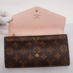 Louis Vuitton Long Wallet Monogram Portefeuille Sarah M62235 Rose Ballerine Ladies