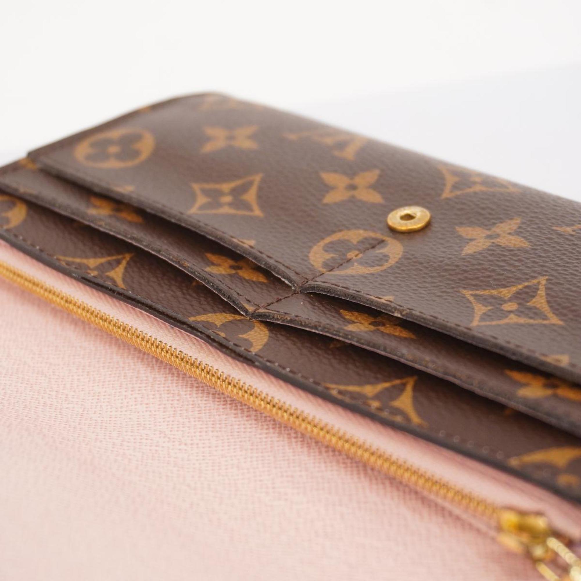 Louis Vuitton Long Wallet Monogram Portefeuille Sarah M62235 Rose Ballerine Ladies