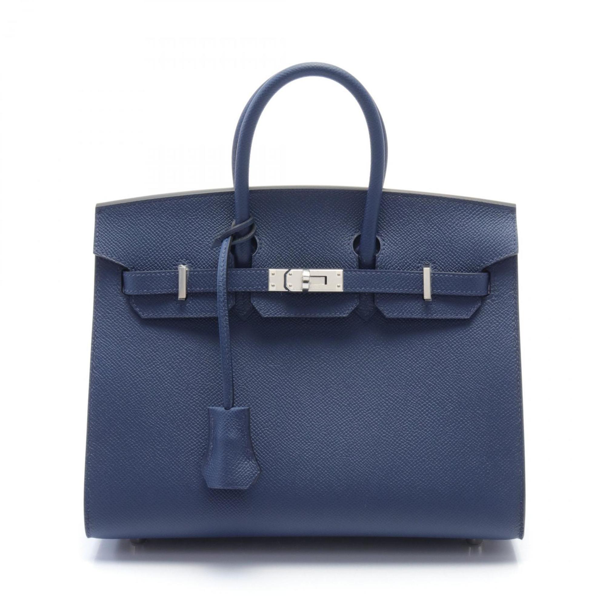 Hermes HERMES Birkin Serie 25 Handbag Bag Epsom Leather Women's Blue