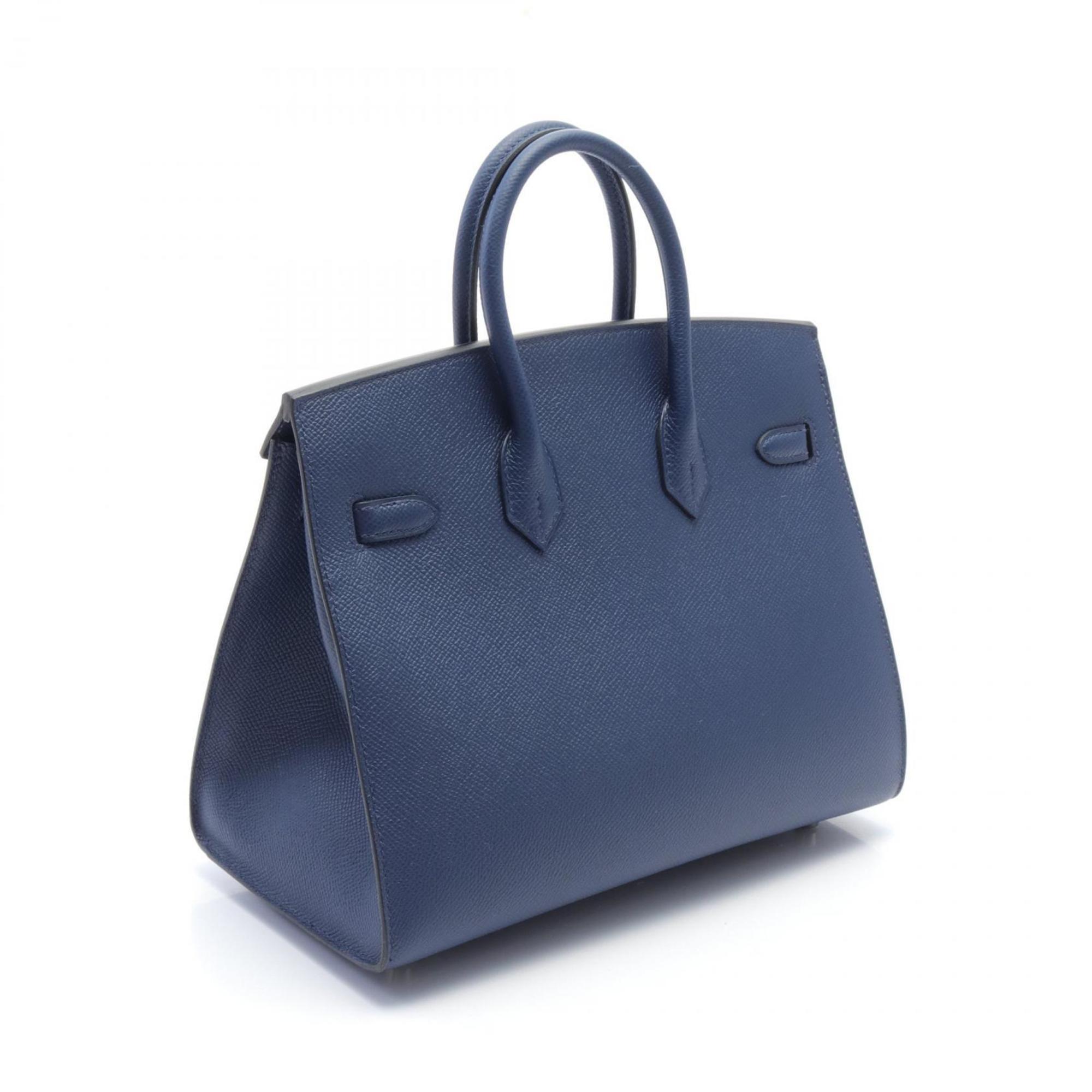 Hermes HERMES Birkin Serie 25 Handbag Bag Epsom Leather Women's Blue