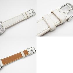 Hermes Cape Cod Diamond Bezel Watch Stainless Steel Leather Strap Women's White CT1.230