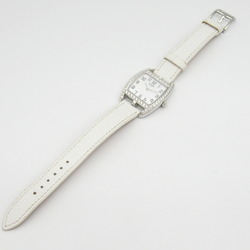 Hermes Cape Cod Diamond Bezel Watch Stainless Steel Leather Strap Women's White CT1.230