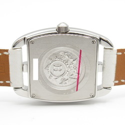 Hermes Cape Cod Diamond Bezel Watch Stainless Steel Leather Strap Women's White CT1.230