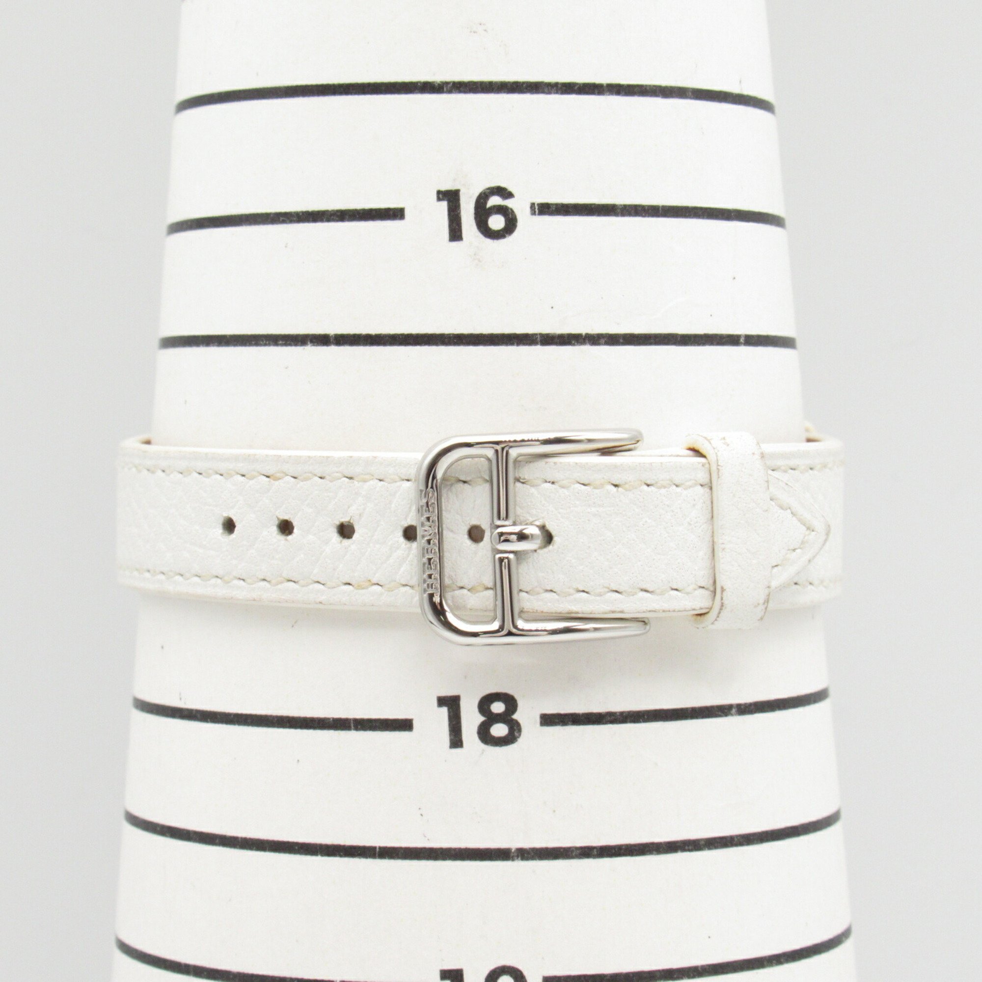 Hermes Cape Cod Diamond Bezel Watch Stainless Steel Leather Strap Women's White CT1.230