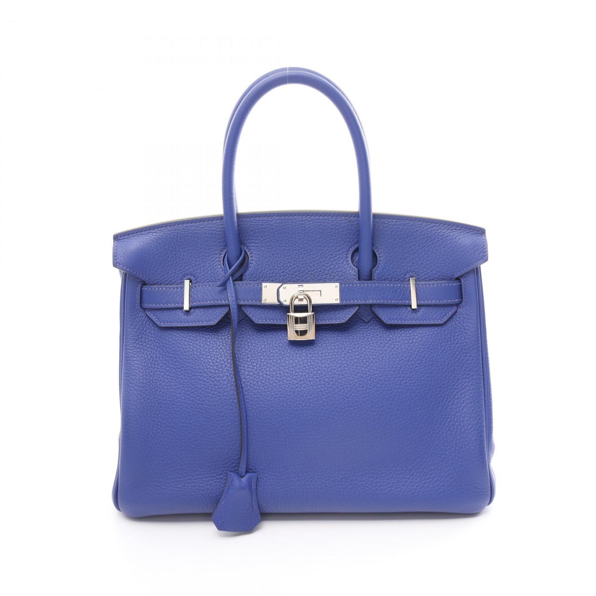 Hermes HERMES Birkin 30 Handbag Bag Taurillon Clemence Women's Blue