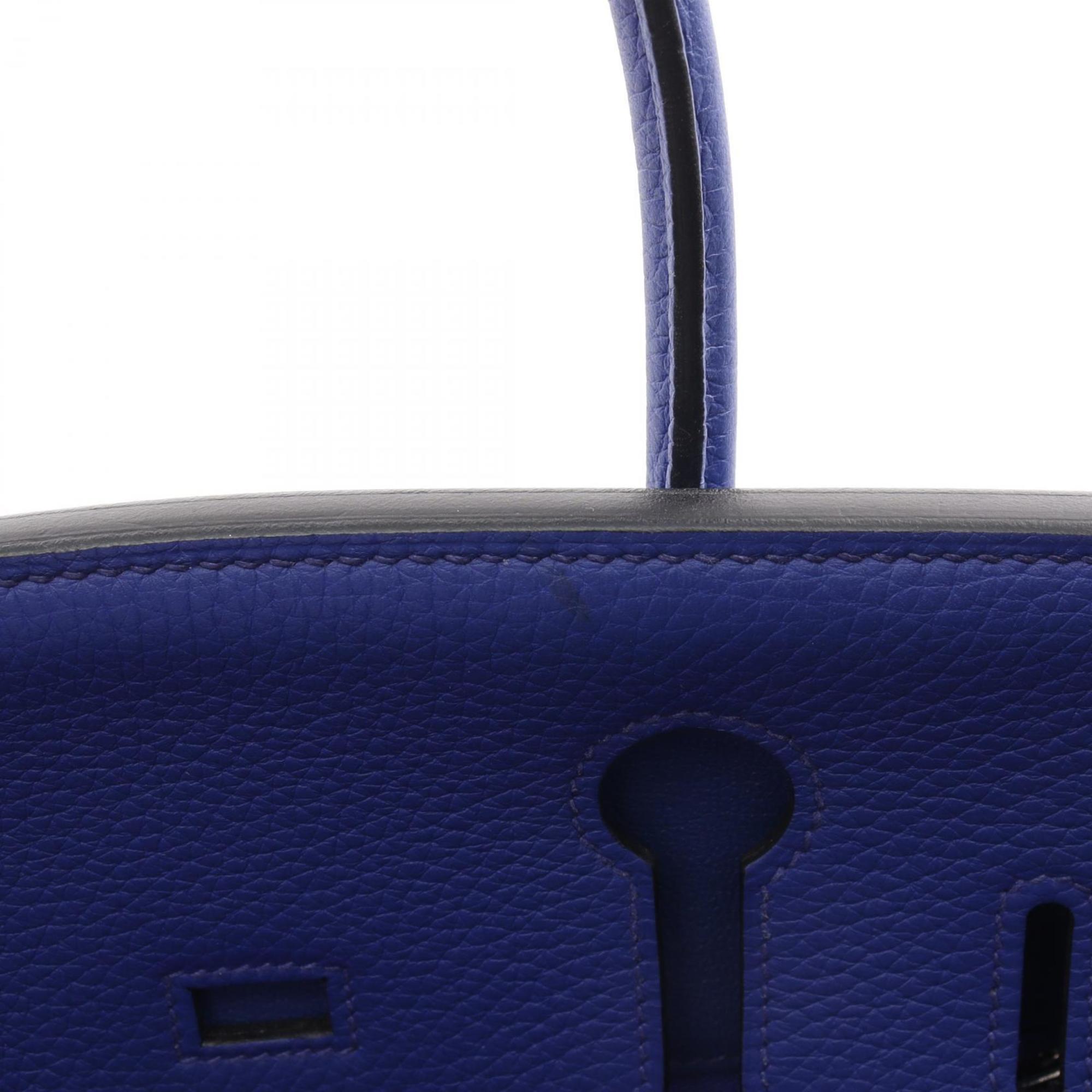 Hermes HERMES Birkin 30 Handbag Bag Taurillon Clemence Women's Blue