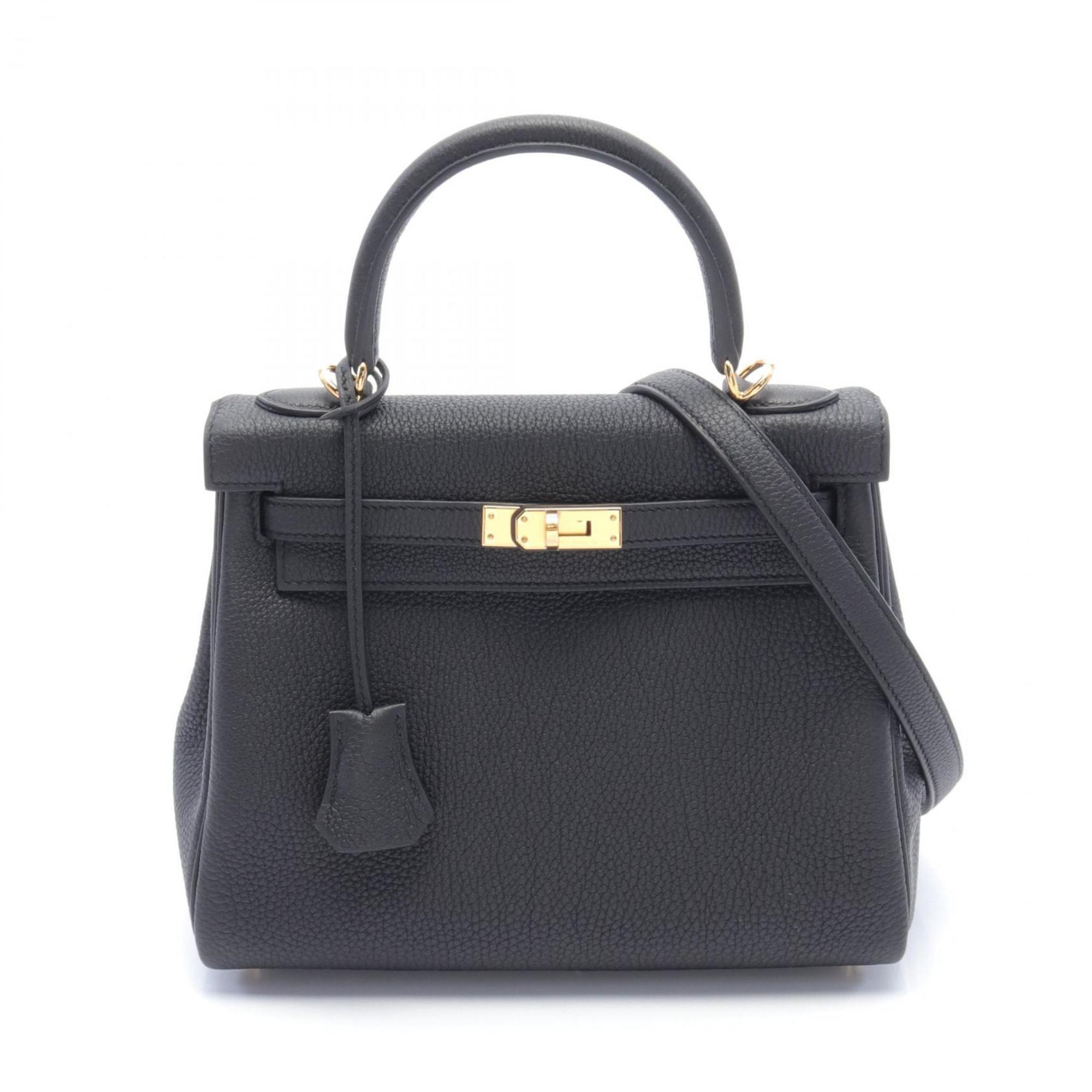 Hermes Kelly 25 Handbag Togo Women's Black