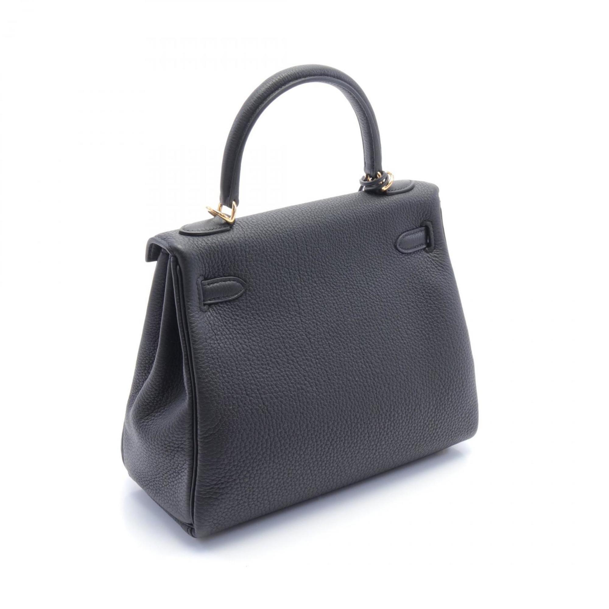 Hermes Kelly 25 Handbag Togo Women's Black