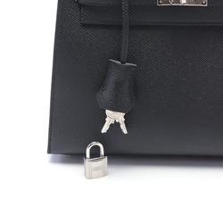 Hermes Kelly 25 Handbag Bag Epsom Leather Women's Black