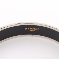 Hermes HERMES Emaille PM Bangle Stainless Steel Cloisonne Women's Black Silver