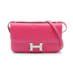 Hermes HERMES Constance Elan Rose Tyrien Shoulder Bag Epsom Leather Women's Pink