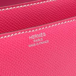 Hermes HERMES Constance Elan Rose Tyrien Shoulder Bag Epsom Leather Women's Pink