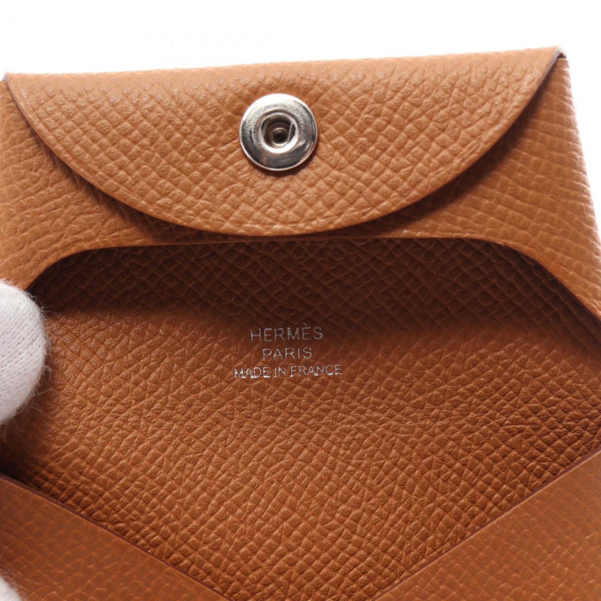 Hermes HERMES Bastia Wallet/Coin Case Wallet Epsom Leather Women's Brown