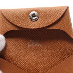 Hermes HERMES Bastia Wallet/Coin Case Wallet Epsom Leather Women's Brown