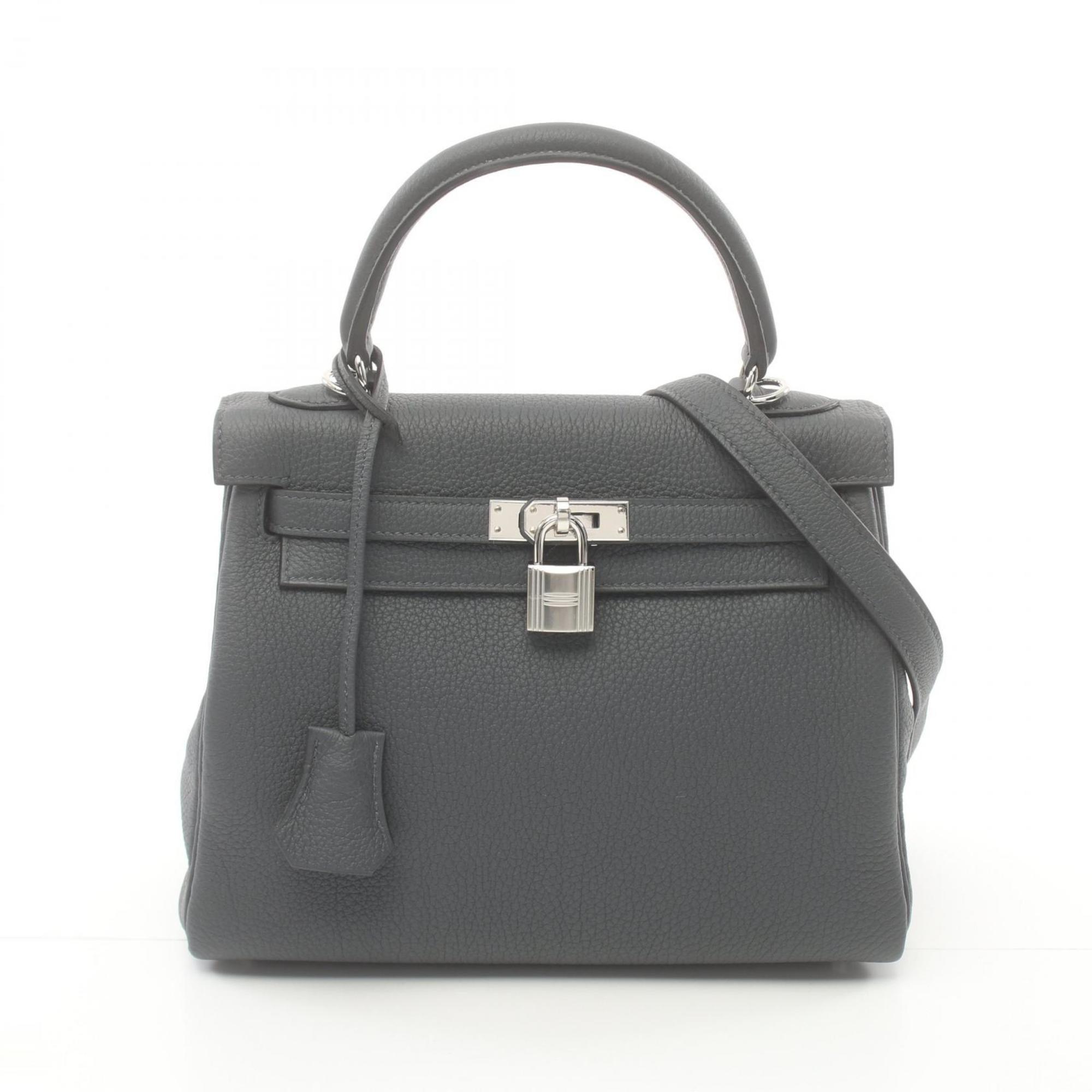 Hermes HERMES Kelly 25 Grimisty Handbag Bag Togo Women's Grey