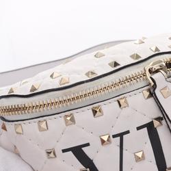 Valentino Rockstud Belt Bag, Waist Body Leather, Women's, White