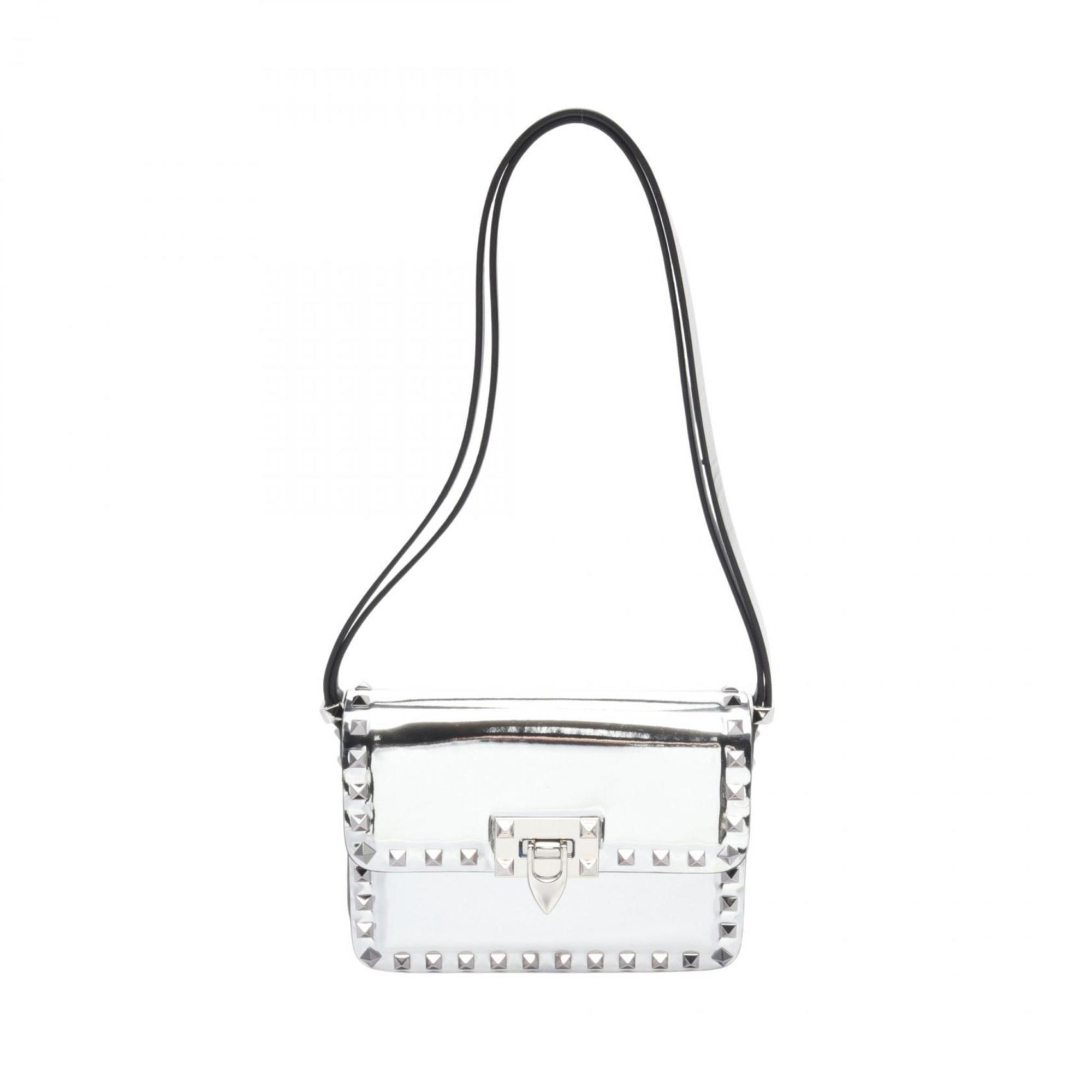 Valentino Shoulder Bag Leather Women's Silver 3W2B0M42QTE