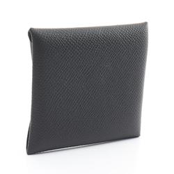 Hermes HERMES Bastia Wallet/Coin Case Wallet Epsom Leather Women's Black