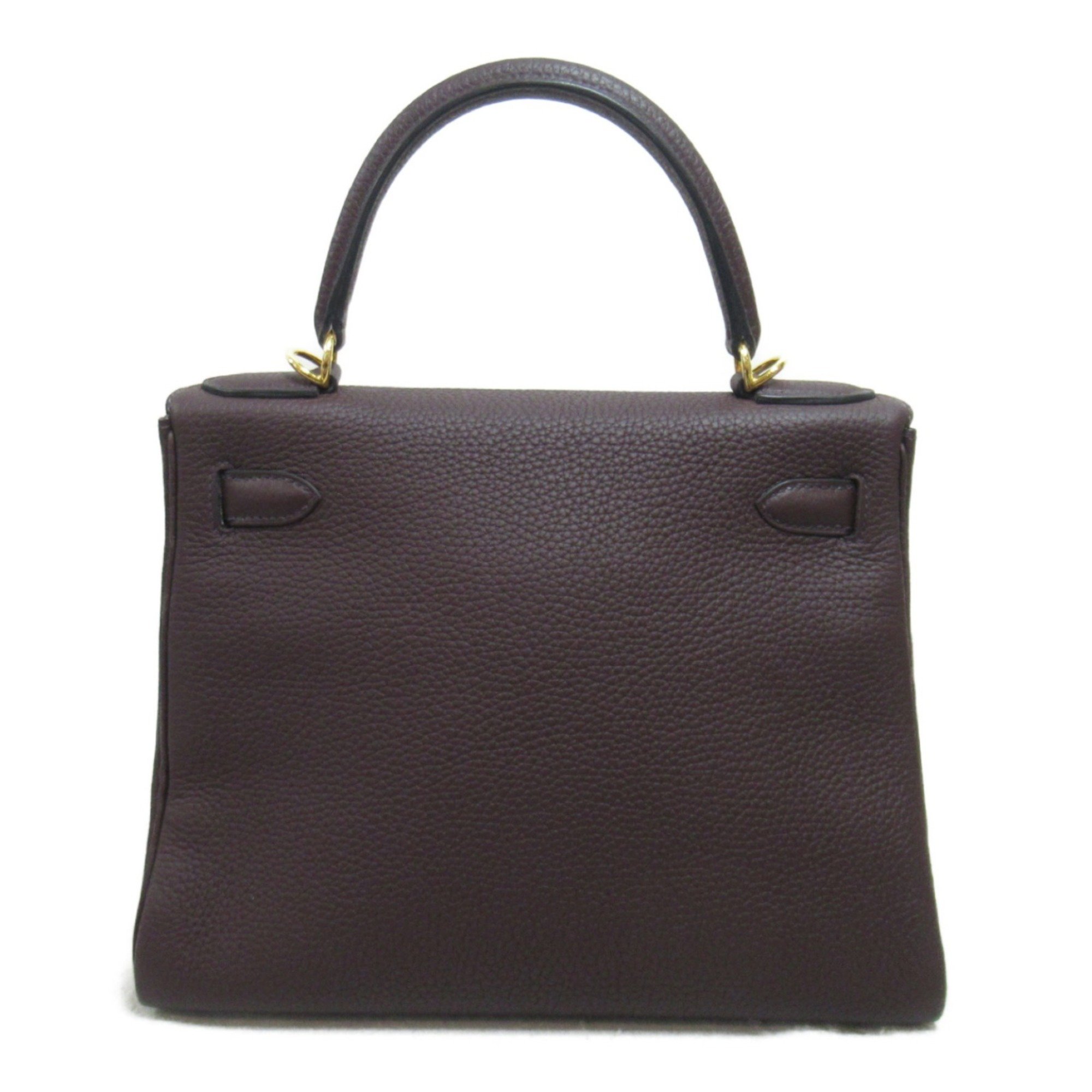 Hermes Kelly 28 Chocolate Stitching Handbag Bag Calfskin (Cowhide) Togo Women's Brown