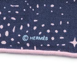 Hermes HERMES Carre Gean 140 CLAIR DE LUNE Scarf Silk Cashmere Women's Navy Pink