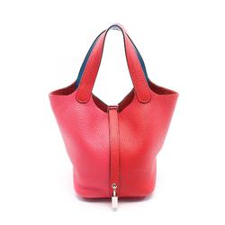 Hermes HERMES Picotin Lock Cazac Deux PM Handbag Bag Taurillon Clemence Women's Red Pink Blue