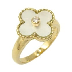 Van Cleef & Arpels Alhambra 1PD Ring, K18 (yellow gold), diamond, mother-of-pearl, ladies, clear, white