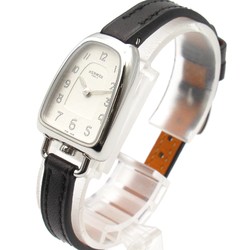 Hermes HERMES Gallop watch, stainless steel, leather strap, women's, silver, GA1.110