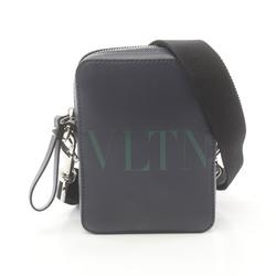 Valentino Garavani VLTN Shoulder Bag Leather Men's Navy Green